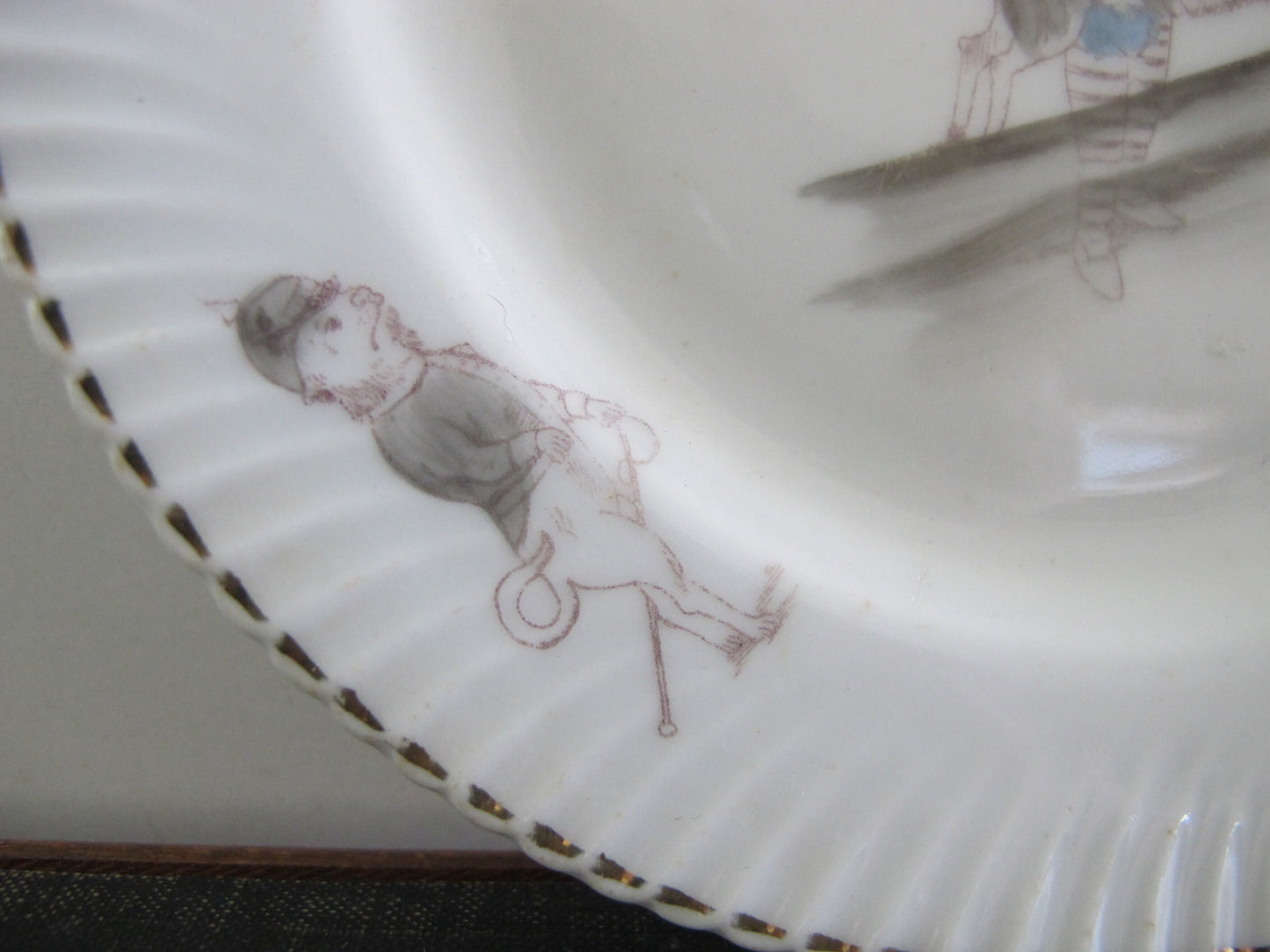 Plate Dog Clown Jumping Through Hoop Circus Costume 1900s 1910s Edwardian Victorian
