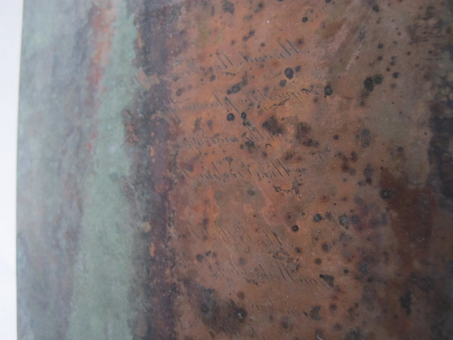 Wedding Invitation Engraved Copper Plate c. 1910 1920 Edwardian Verdigris
