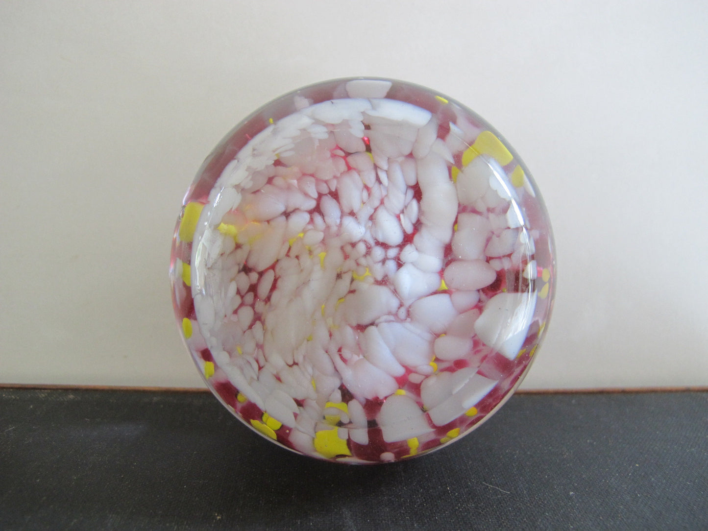 Paperweight End of Day with Name Plaque Monogrammed Millefiori Flowers George N. Friedlander Edwardian Style possibly Pierpoint and Repro