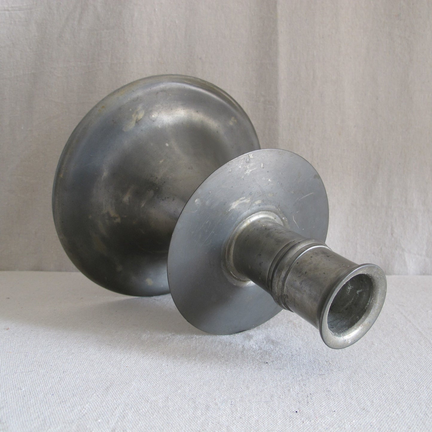 Scandi Mammoth Pewter Candlestick, Ecclesiastical (?), the the manner of Svenskt Tenn, c. 1930 1940 Swedish Vintage Antique