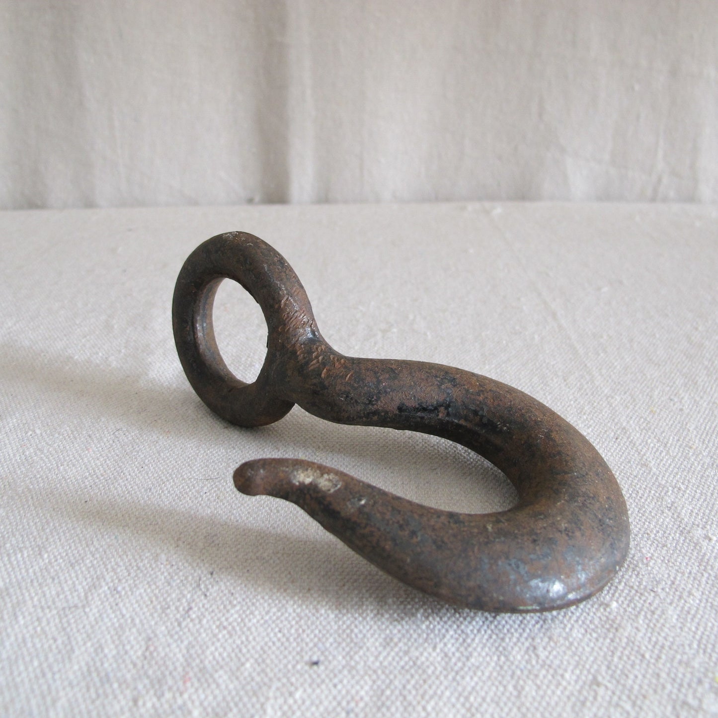 Large Cast Iron Hook, Nautical/Industrial Paperweight Vintage Antique 1920s 1930s