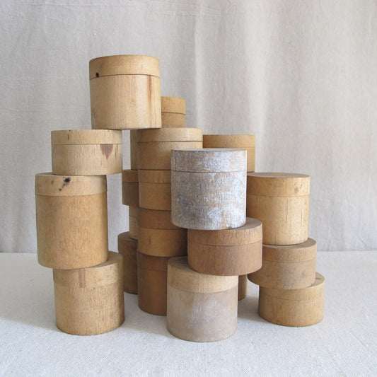 Turned Wooden Chemistry Lab Boxes (22 in total), c. 1941-1945, Treen made in a RI shop class during metal shortages of WWII Vintage Antique