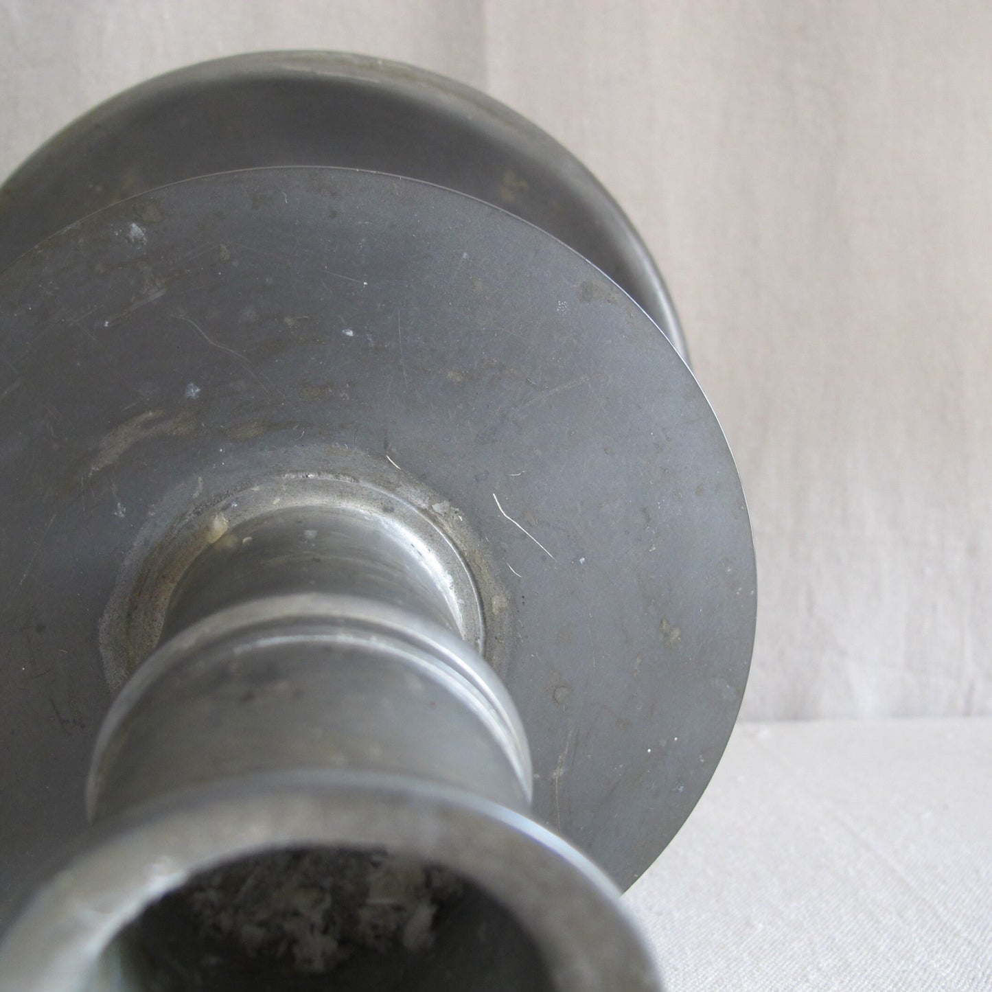 Scandi Mammoth Pewter Candlestick, Ecclesiastical (?), the the manner of Svenskt Tenn, c. 1930 1940 Swedish Vintage Antique
