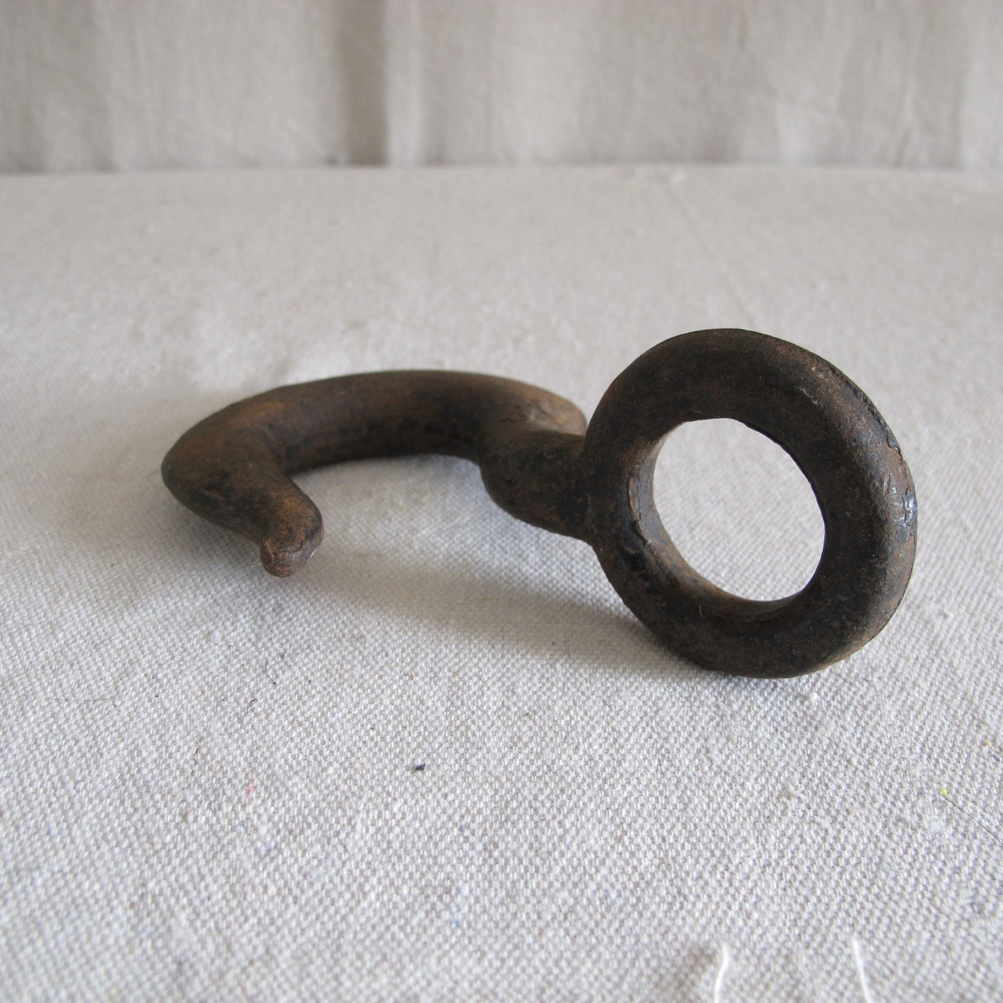 Large Cast Iron Hook, Nautical/Industrial Paperweight Vintage Antique 1920s 1930s