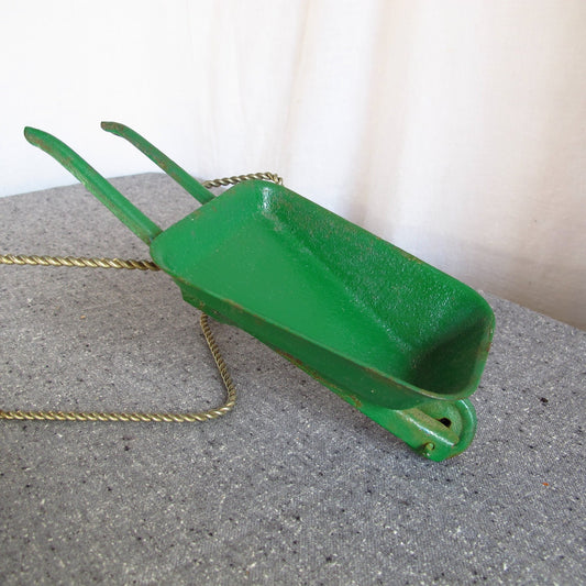 Toy Miniature Wheelbarrow Stamped Steel or Iron 1920s 1930s Green