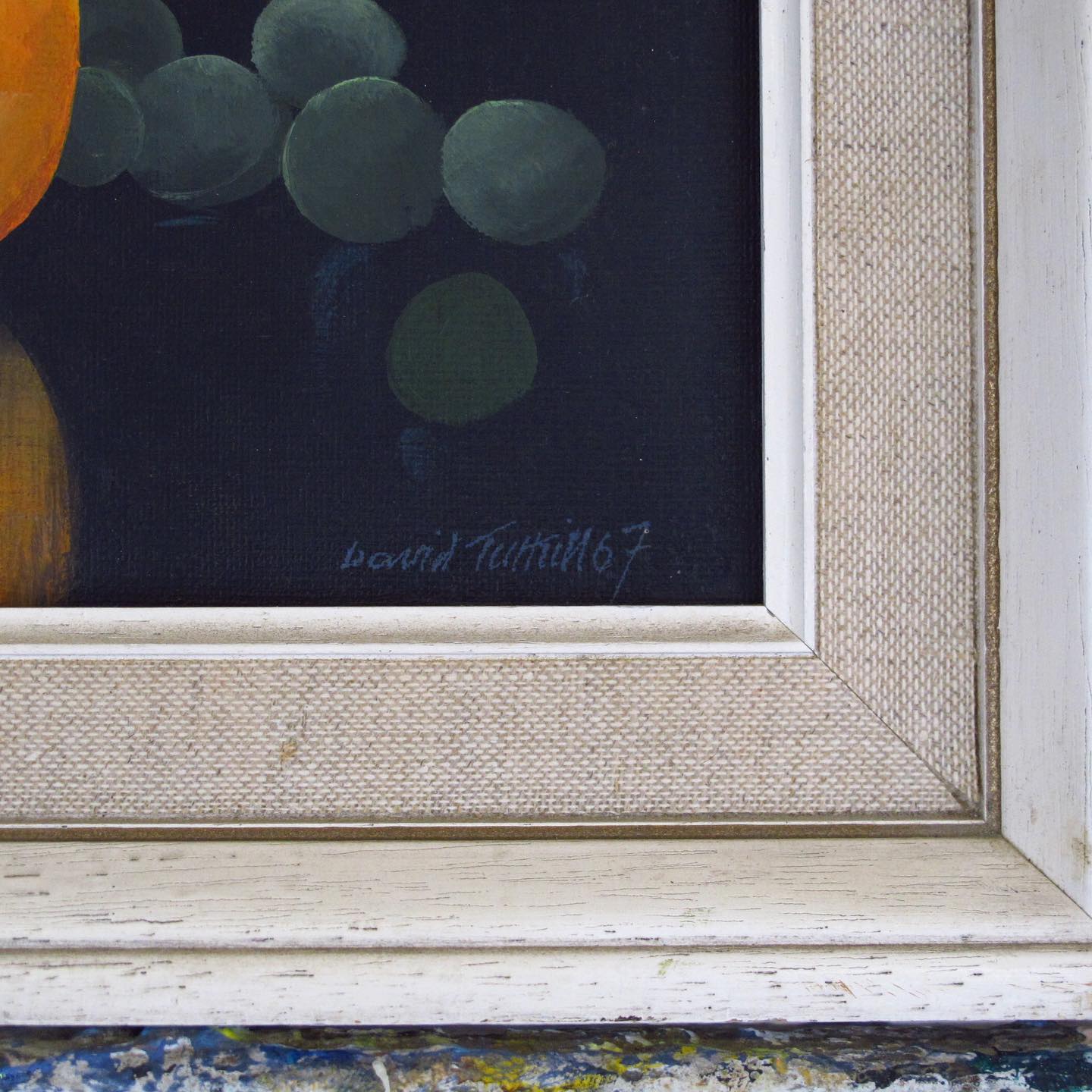 David Turkill Signed Still Life of Oranges, Grapes, Wine Glass, dated 1967 from the Sidwell Art Show, England
