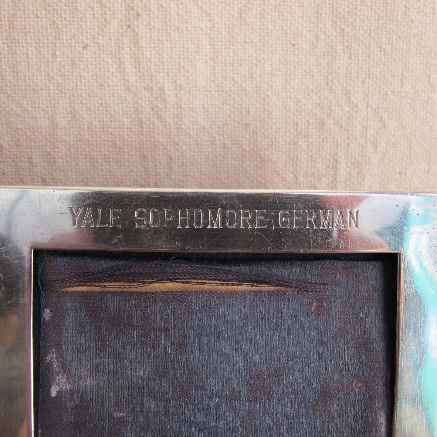 Sterling silver Yale University trophy frame , inscribed to YALE SOPHOMORE GERMAN / JAN 23RD, 1905 by Black, Starr & Frost