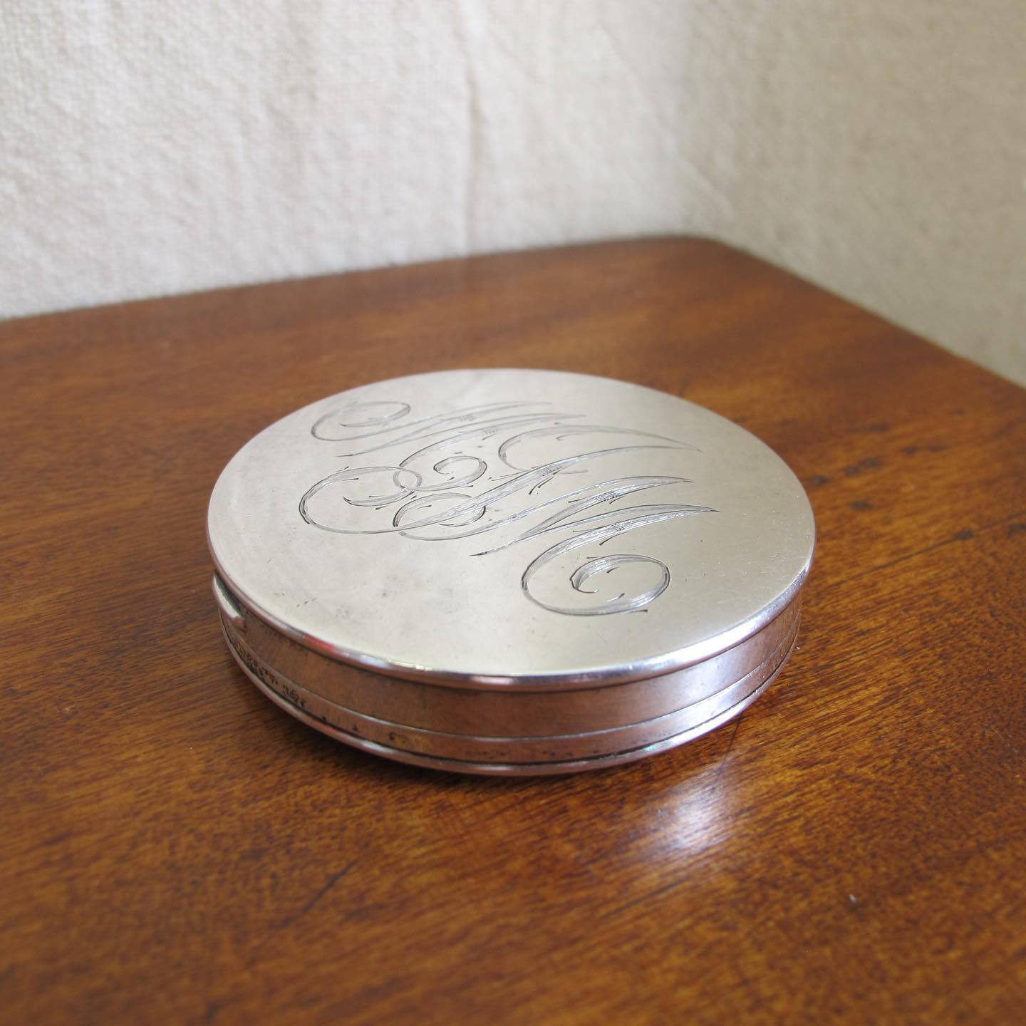 Sterling Silver Reed and Barton Compact, monogrammed MGM, c. 1920