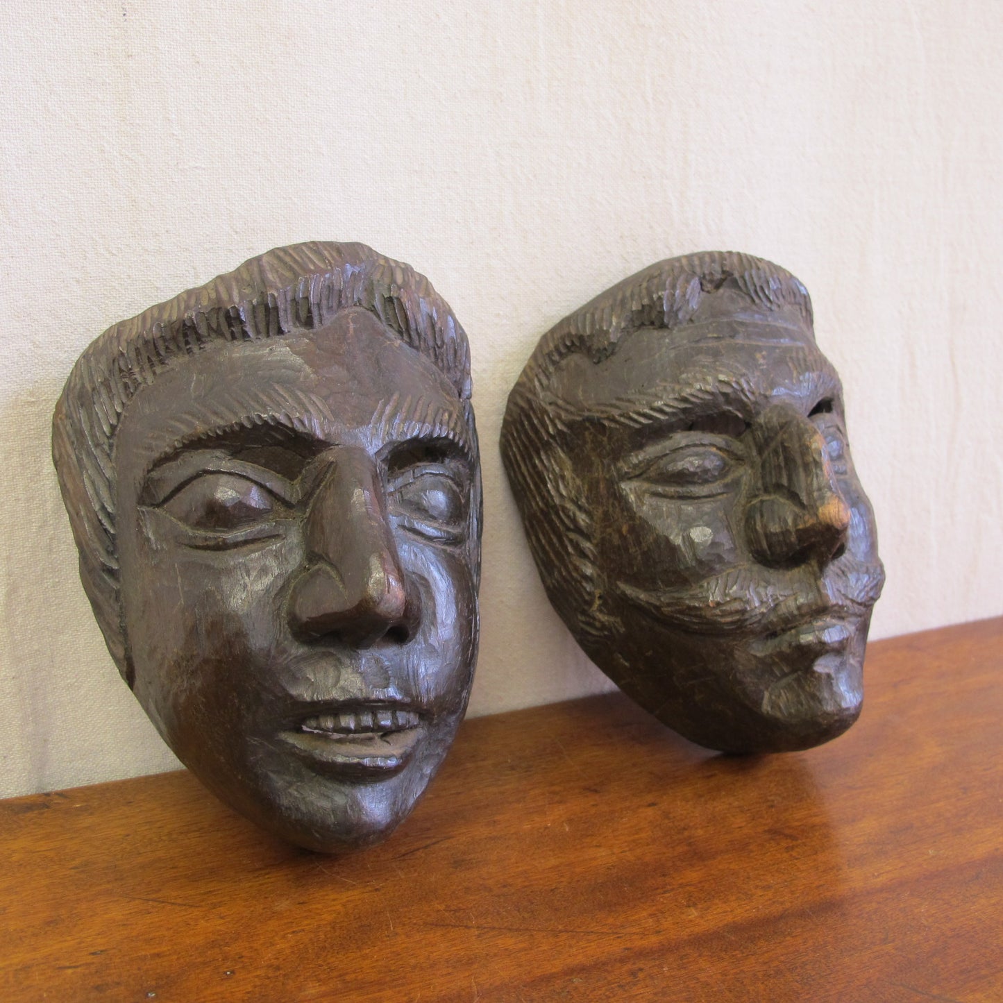 Central American passion play or dance masks, late 19th century 1800s, probably Guatemalan