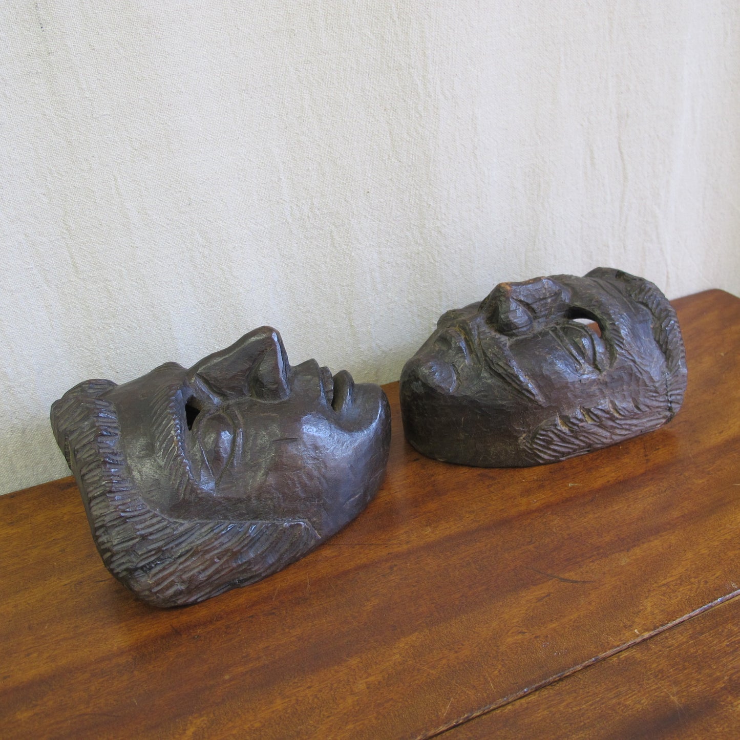 Central American passion play or dance masks, late 19th century 1800s, probably Guatemalan