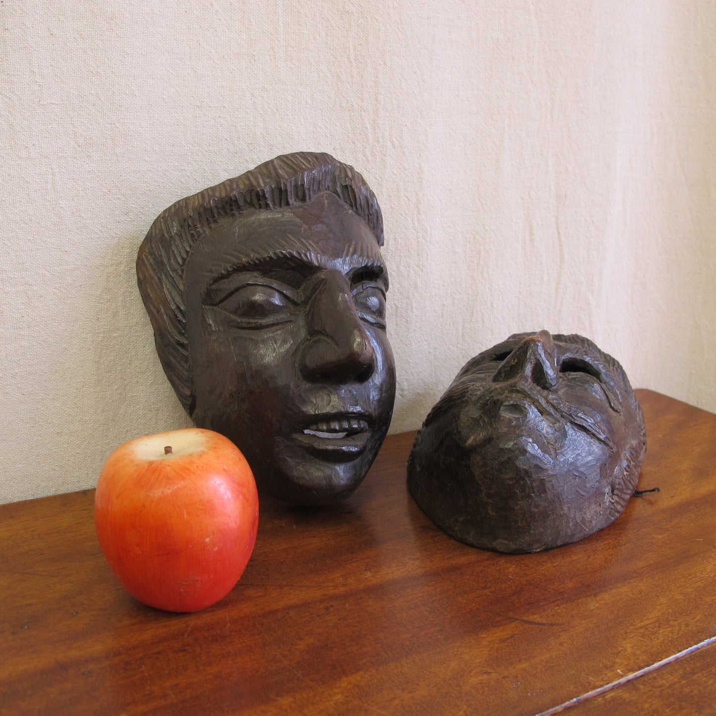 Central American passion play or dance masks, late 19th century 1800s, probably Guatemalan