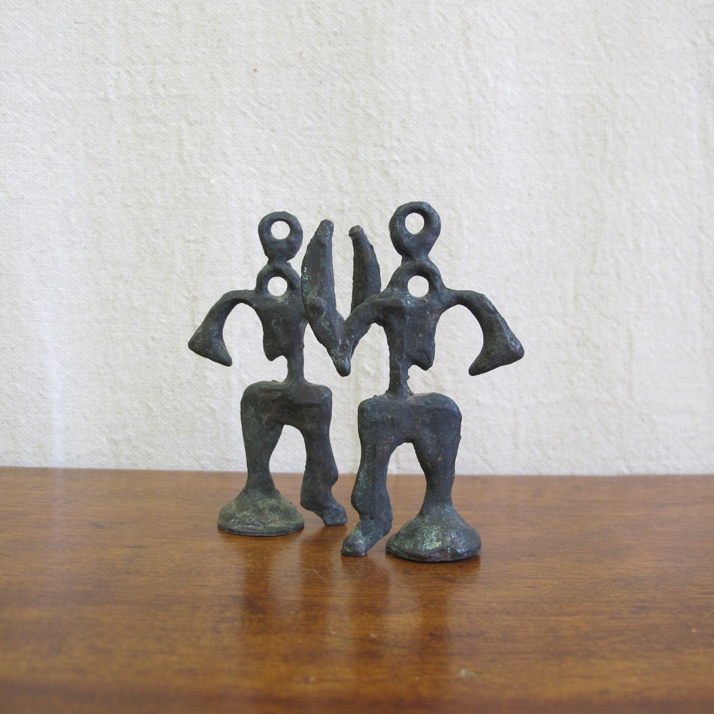 Miniature midcentury Brutalist bronze sculptures of warriors, c. 1950 1960