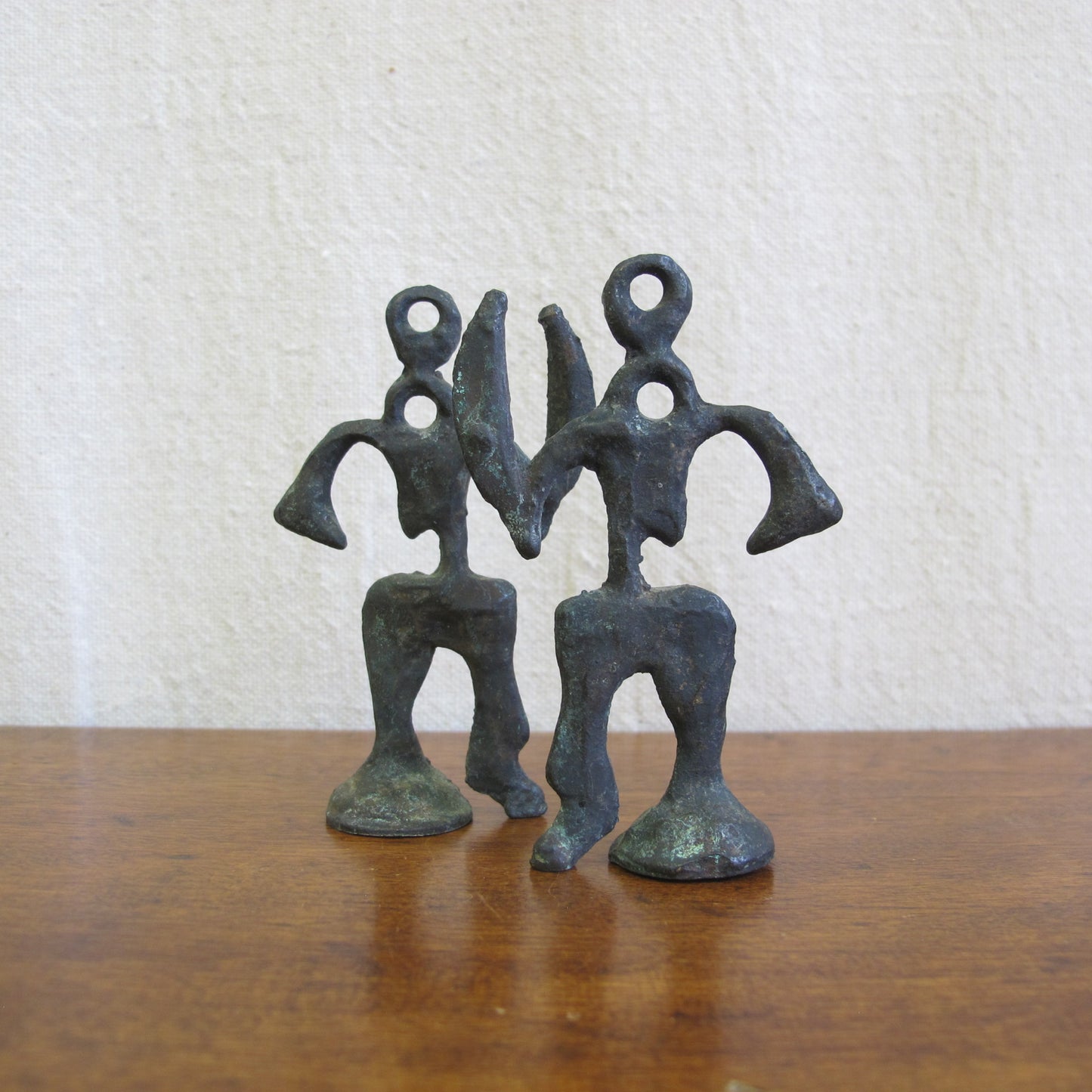 Miniature midcentury Brutalist bronze sculptures of warriors, c. 1950 1960