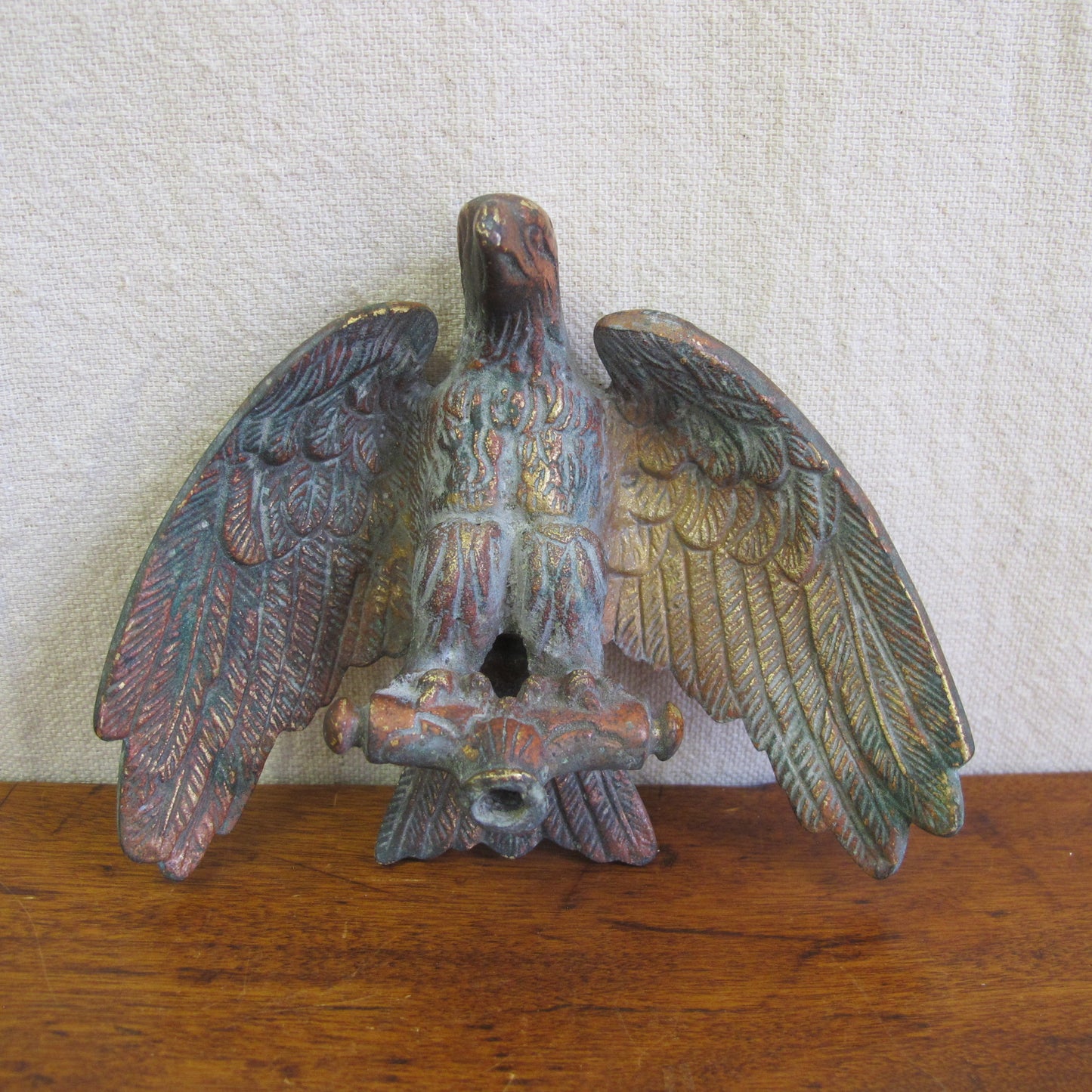 19th century American eagle finial, bronze with trace gilding, 1800s