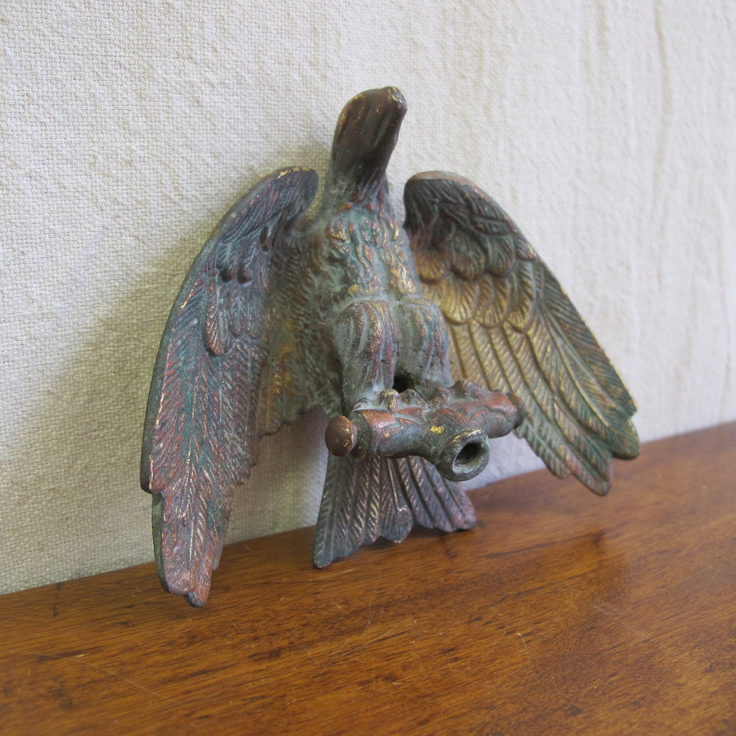 19th century American eagle finial, bronze with trace gilding, 1800s