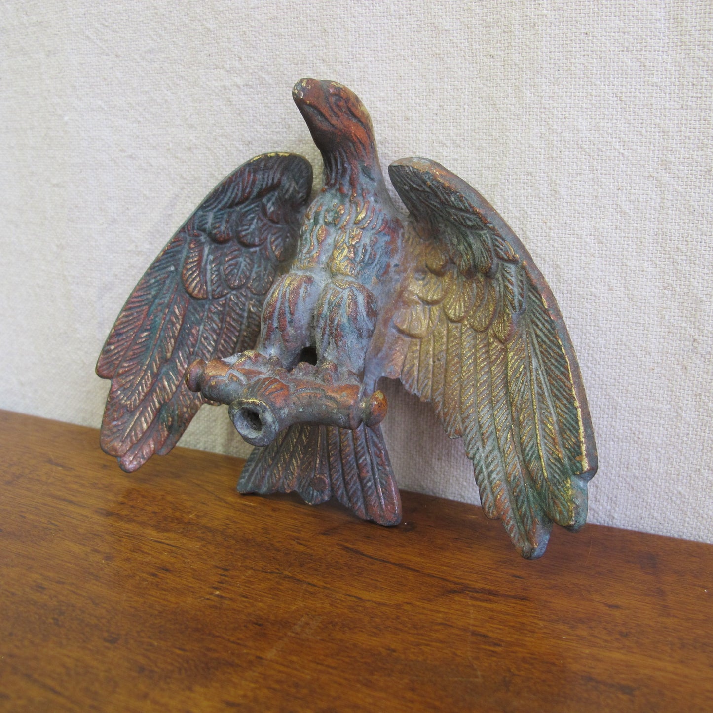 19th century American eagle finial, bronze with trace gilding, 1800s