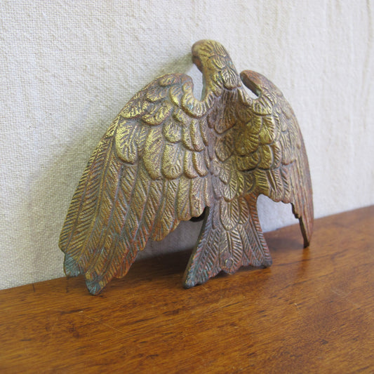 19th century American eagle finial, bronze with trace gilding, 1800s