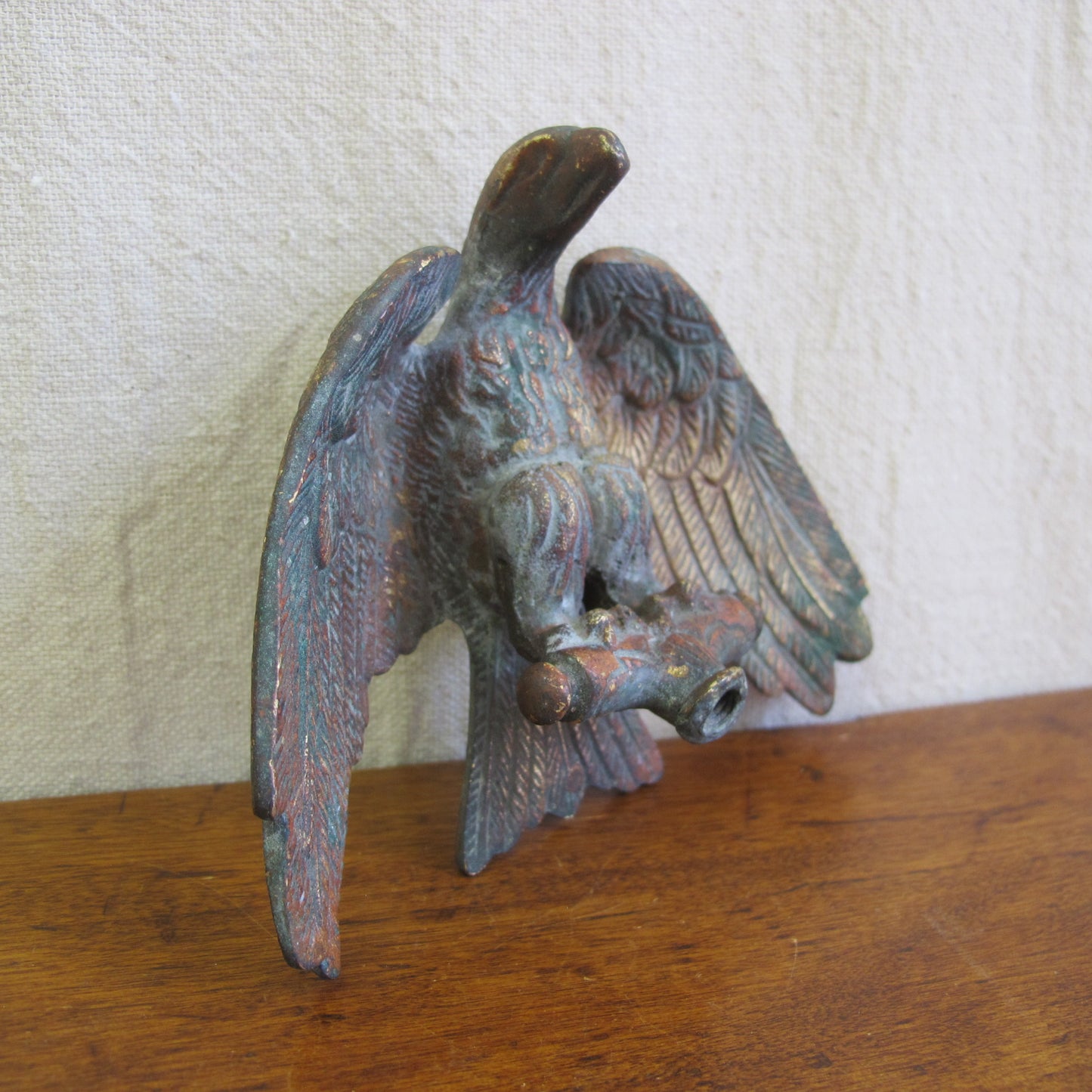 19th century American eagle finial, bronze with trace gilding, 1800s