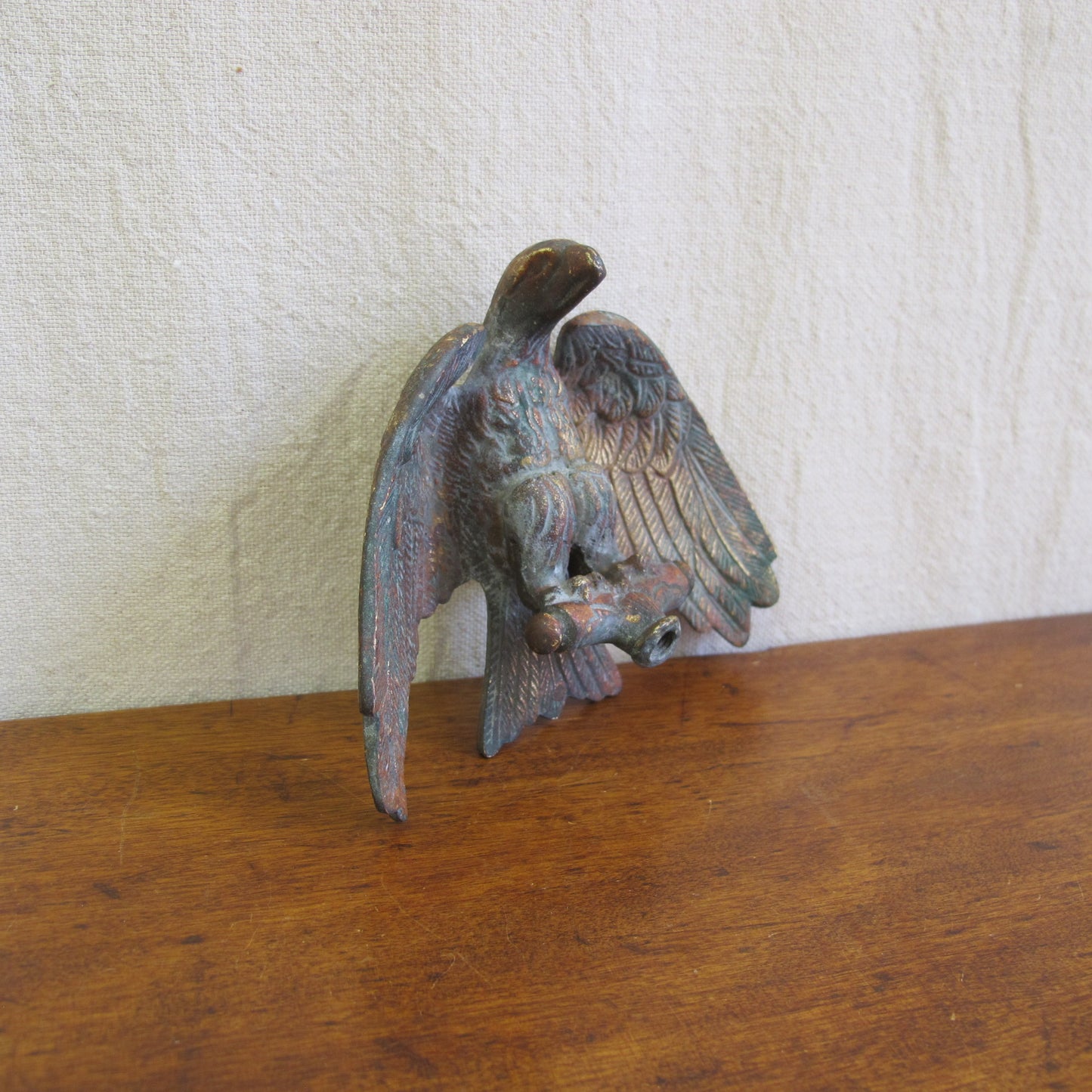 19th century American eagle finial, bronze with trace gilding, 1800s