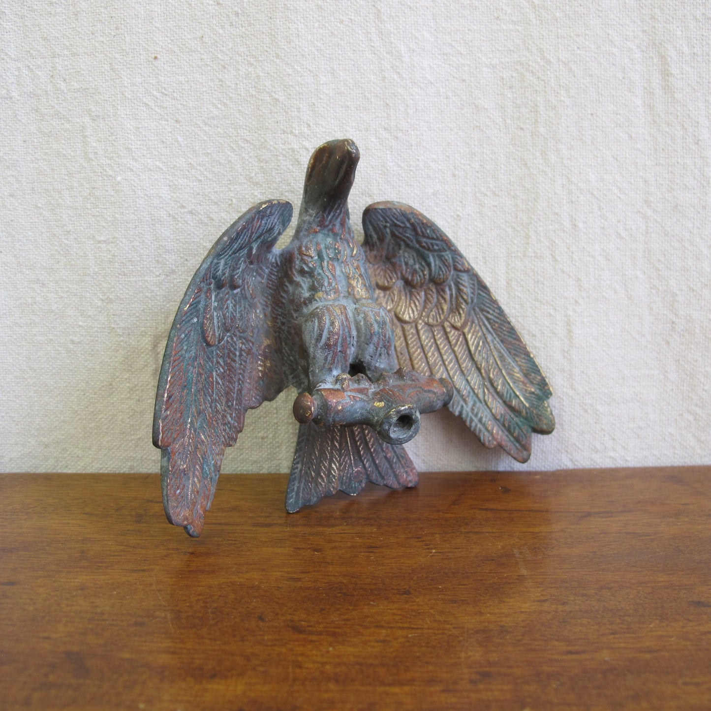 19th century American eagle finial, bronze with trace gilding, 1800s