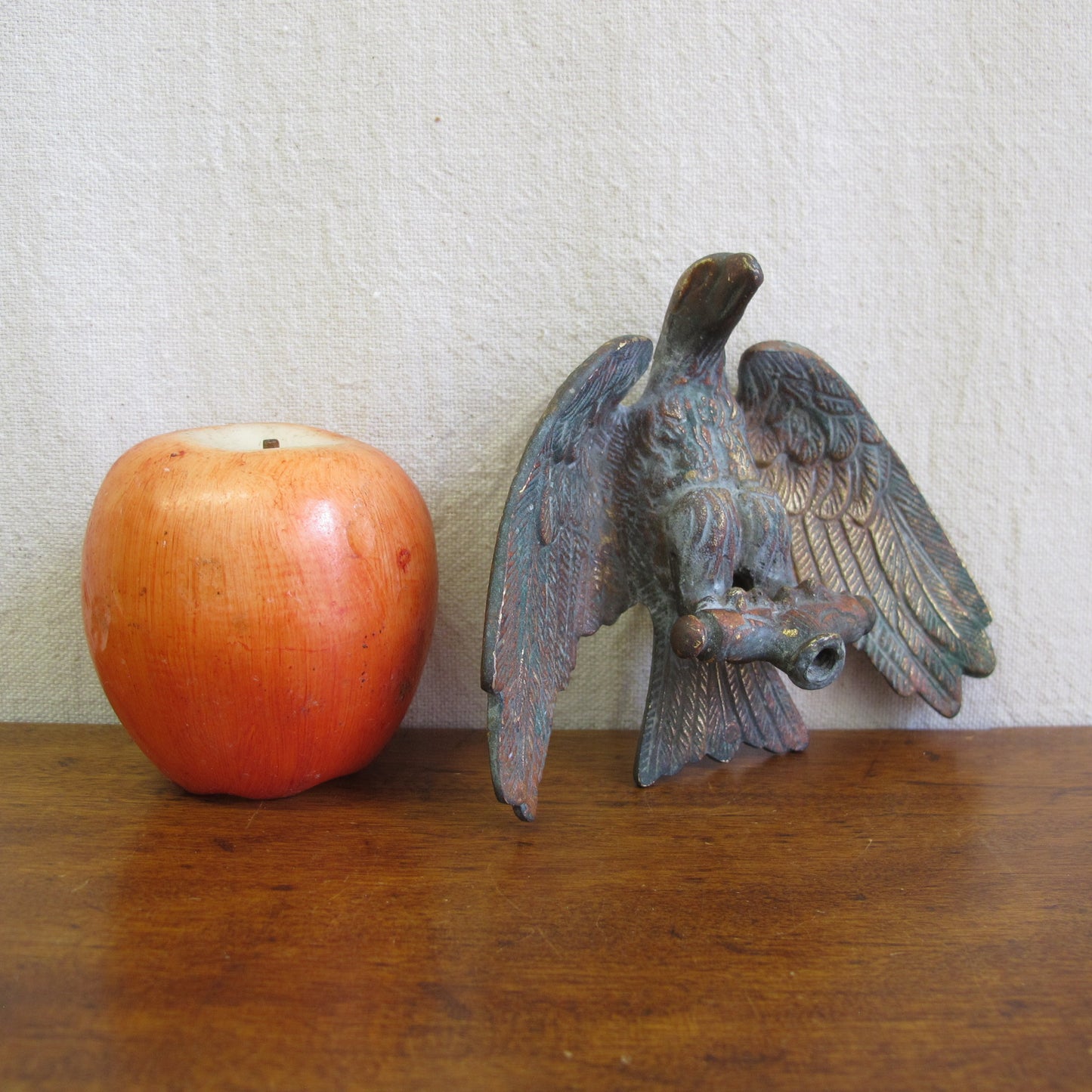 19th century American eagle finial, bronze with trace gilding, 1800s