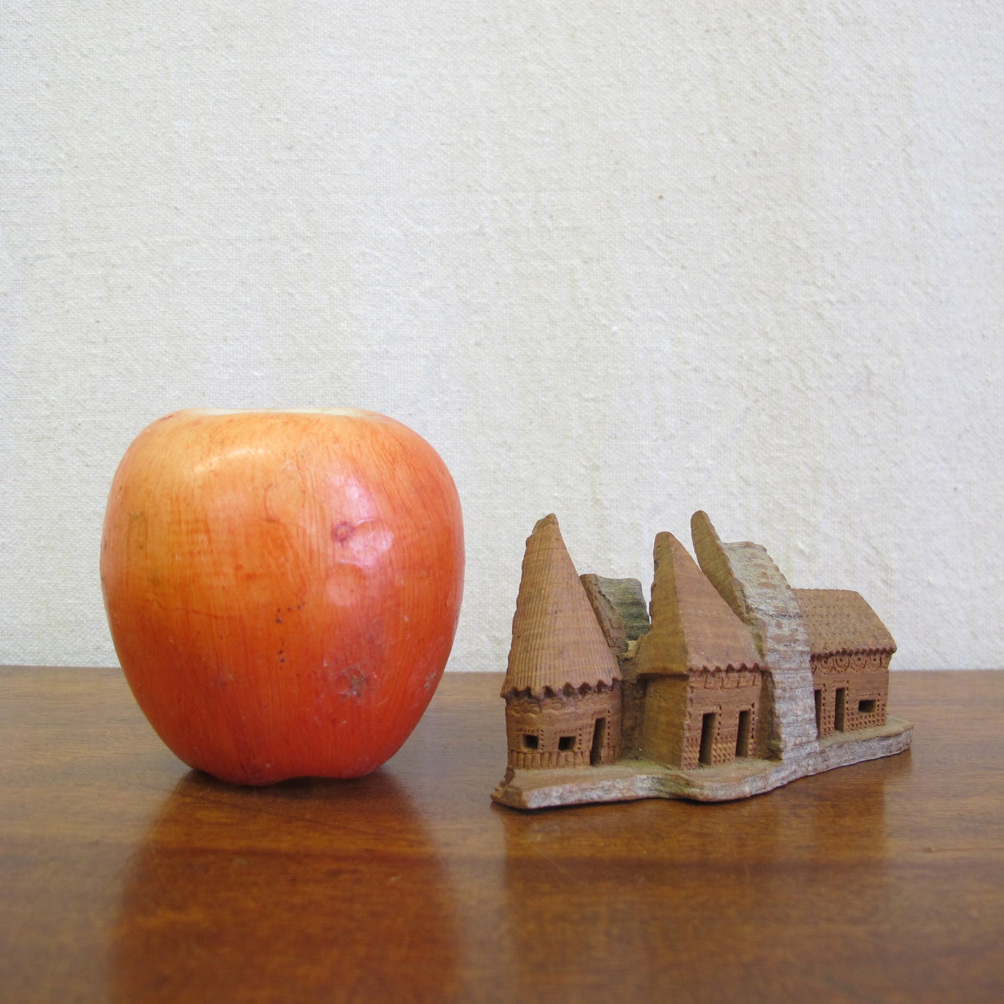 Antique Miniature Cork Model Town Streetscape c. 1920s 1930s