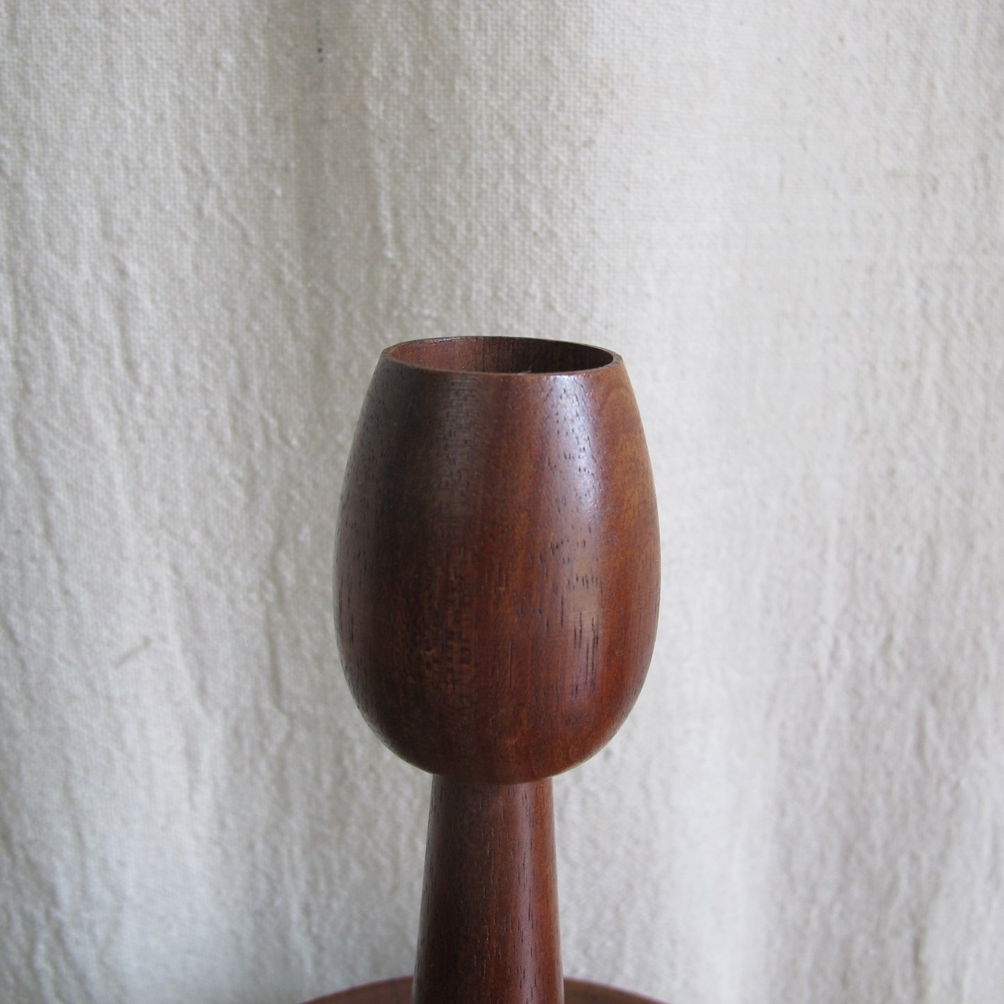 Midcentury Danish turned teak candlestick and cruet stand, c. 1950 1960 vintage antique