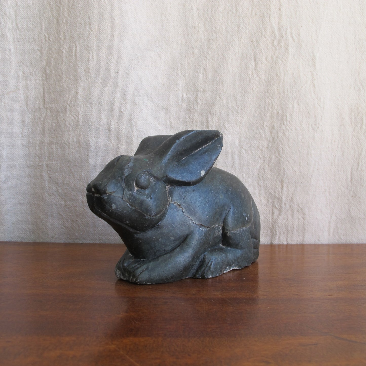 Inuit or Eskimo carved soapstone rabbit sculpture, c. 1950 vintage antique