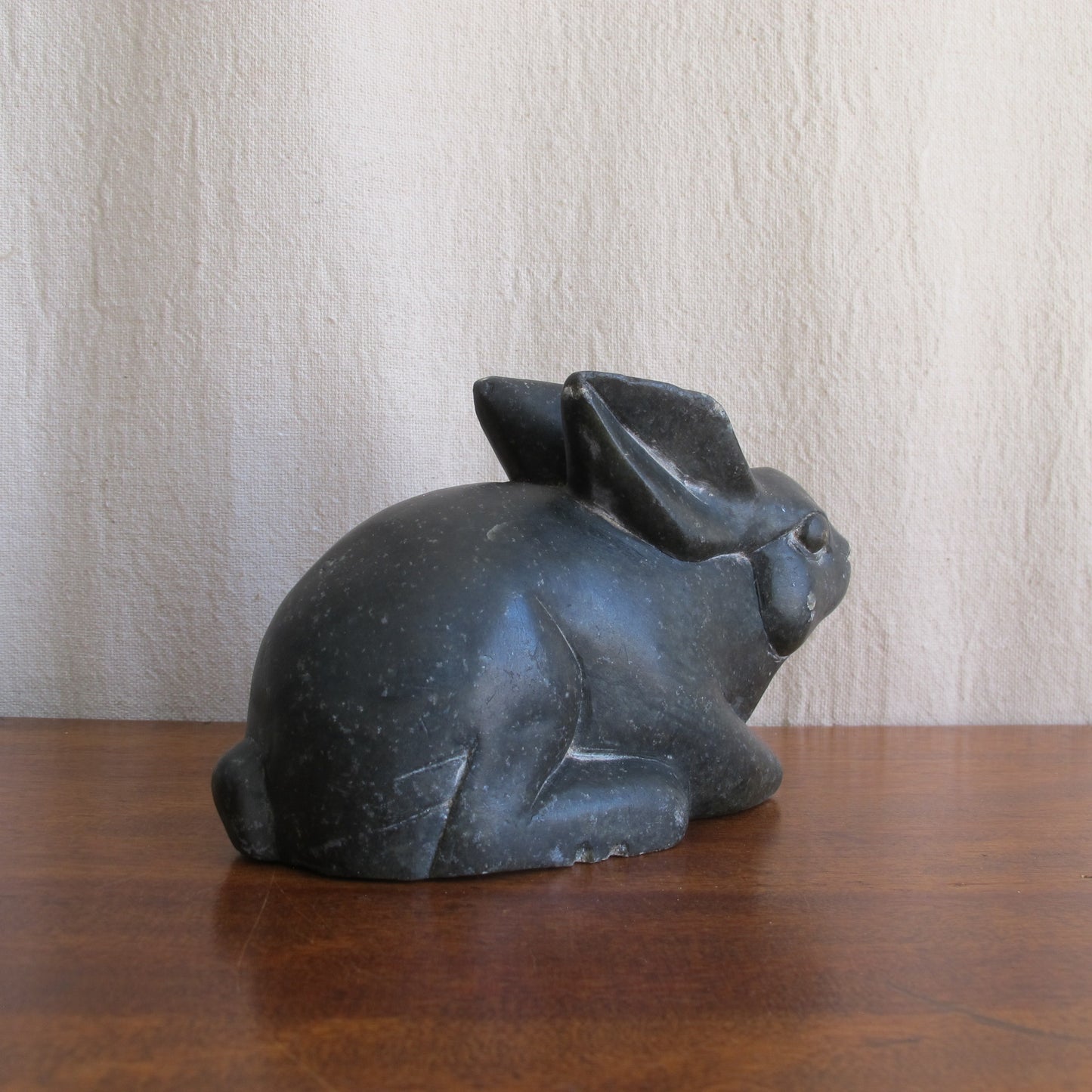 Inuit or Eskimo carved soapstone rabbit sculpture, c. 1950 vintage antique