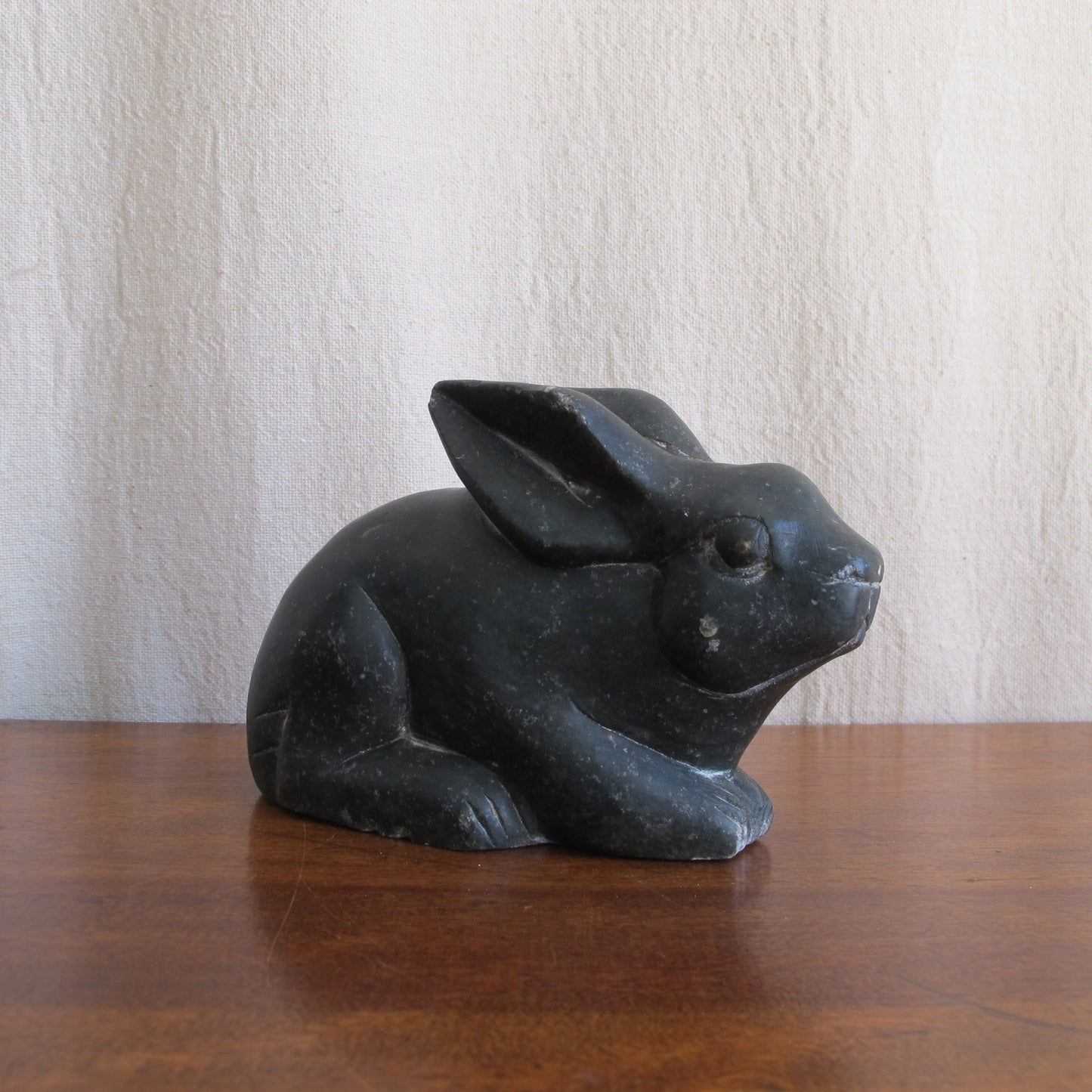 Inuit or Eskimo carved soapstone rabbit sculpture, c. 1950 vintage antique