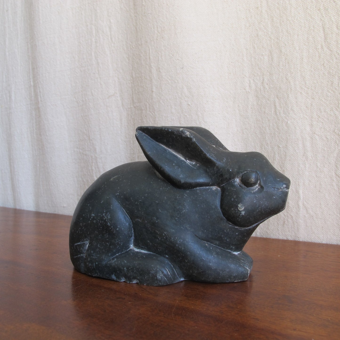 Inuit or Eskimo carved soapstone rabbit sculpture, c. 1950 vintage antique