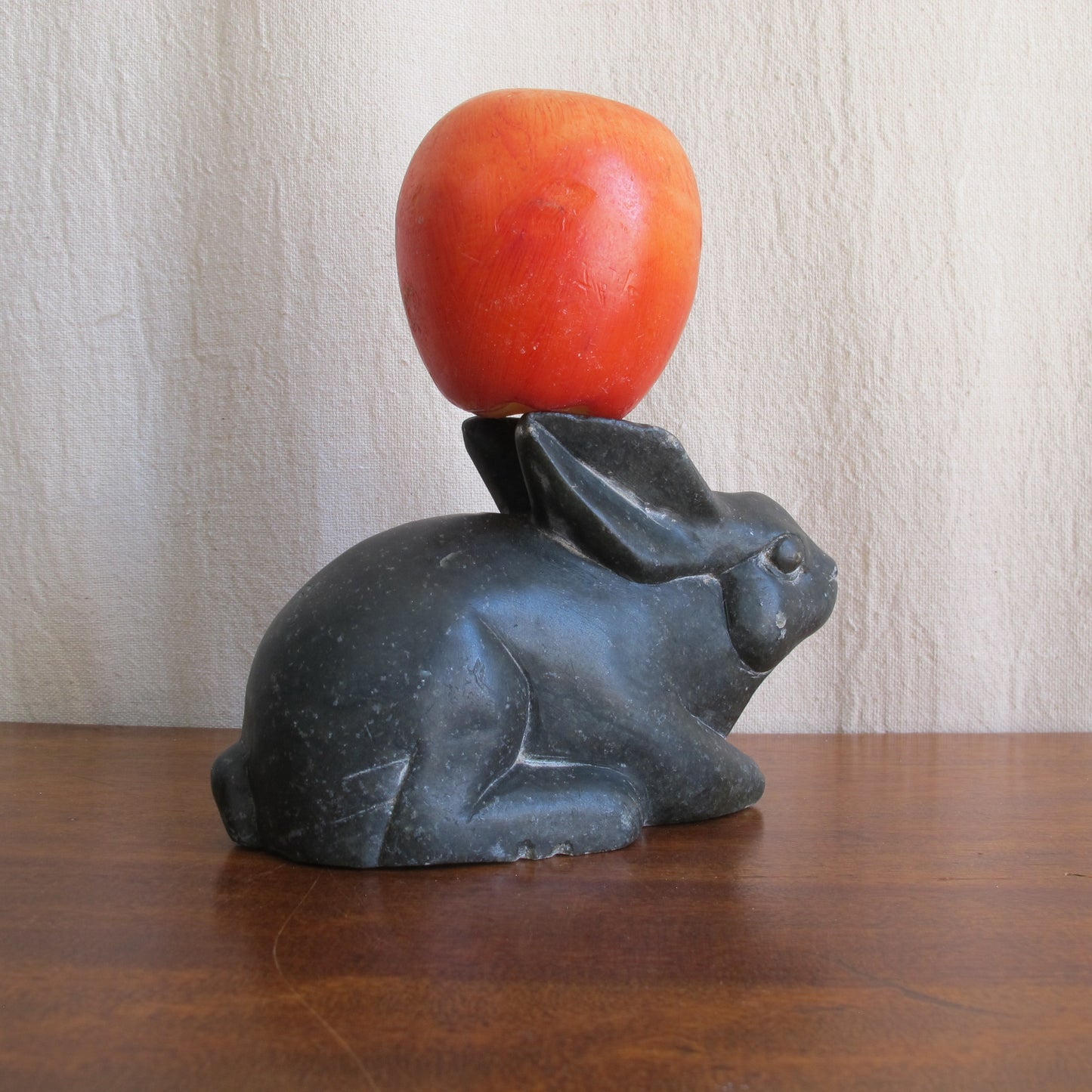 Inuit or Eskimo carved soapstone rabbit sculpture, c. 1950 vintage antique