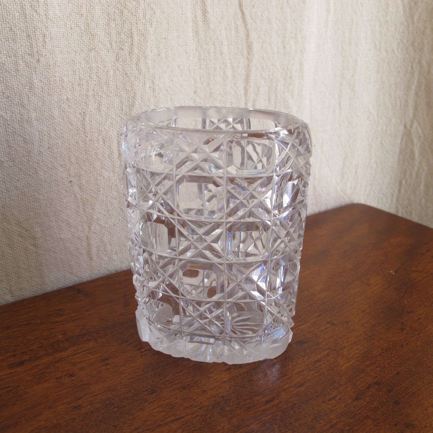 American Brilliant Cut Glass cigar holder, very rare form, c. 1880 1890