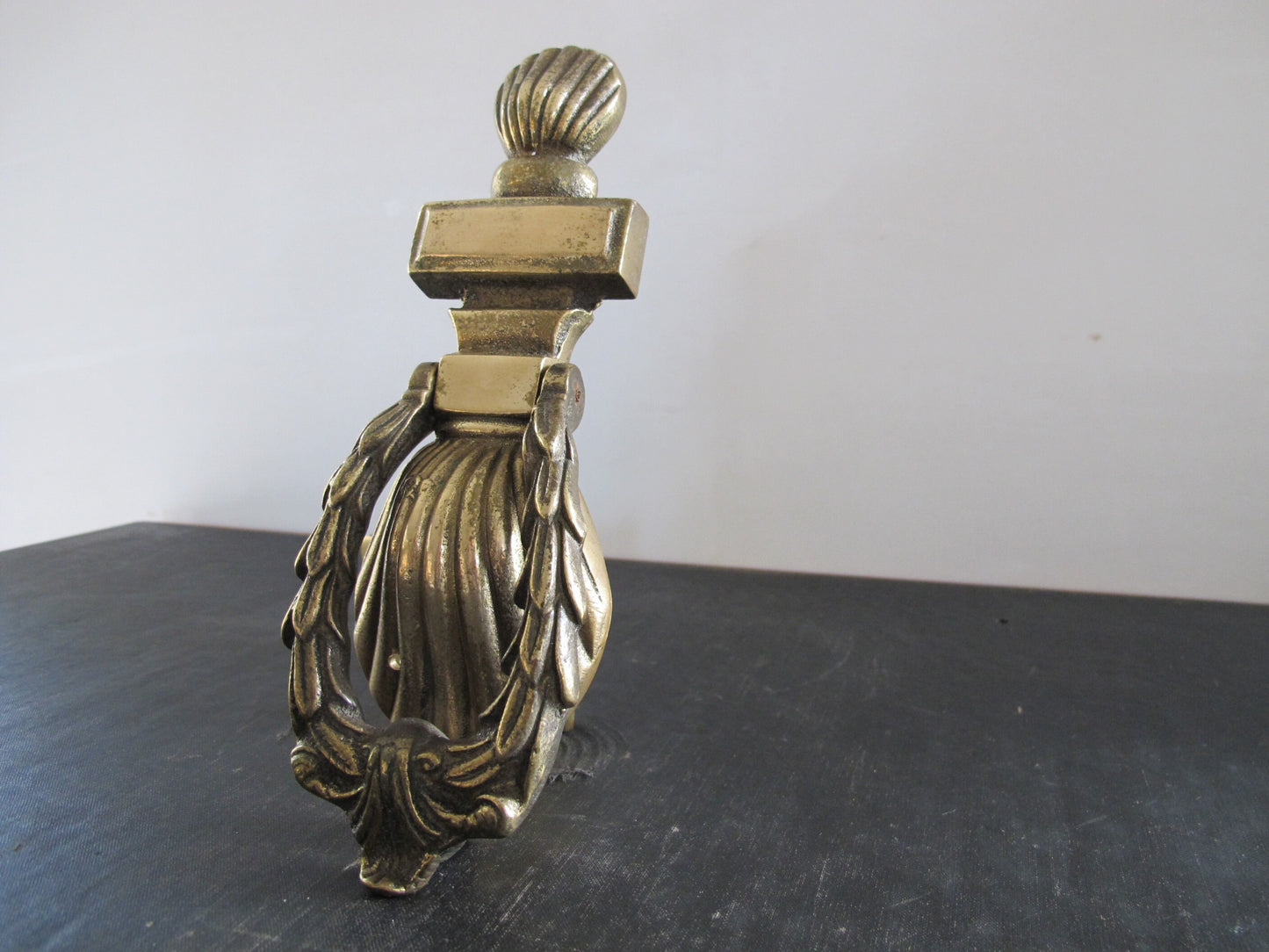 Door Knocker Shell and Laurel Belle Epoque Style Plaque for Engraving Massive Heavy Thick