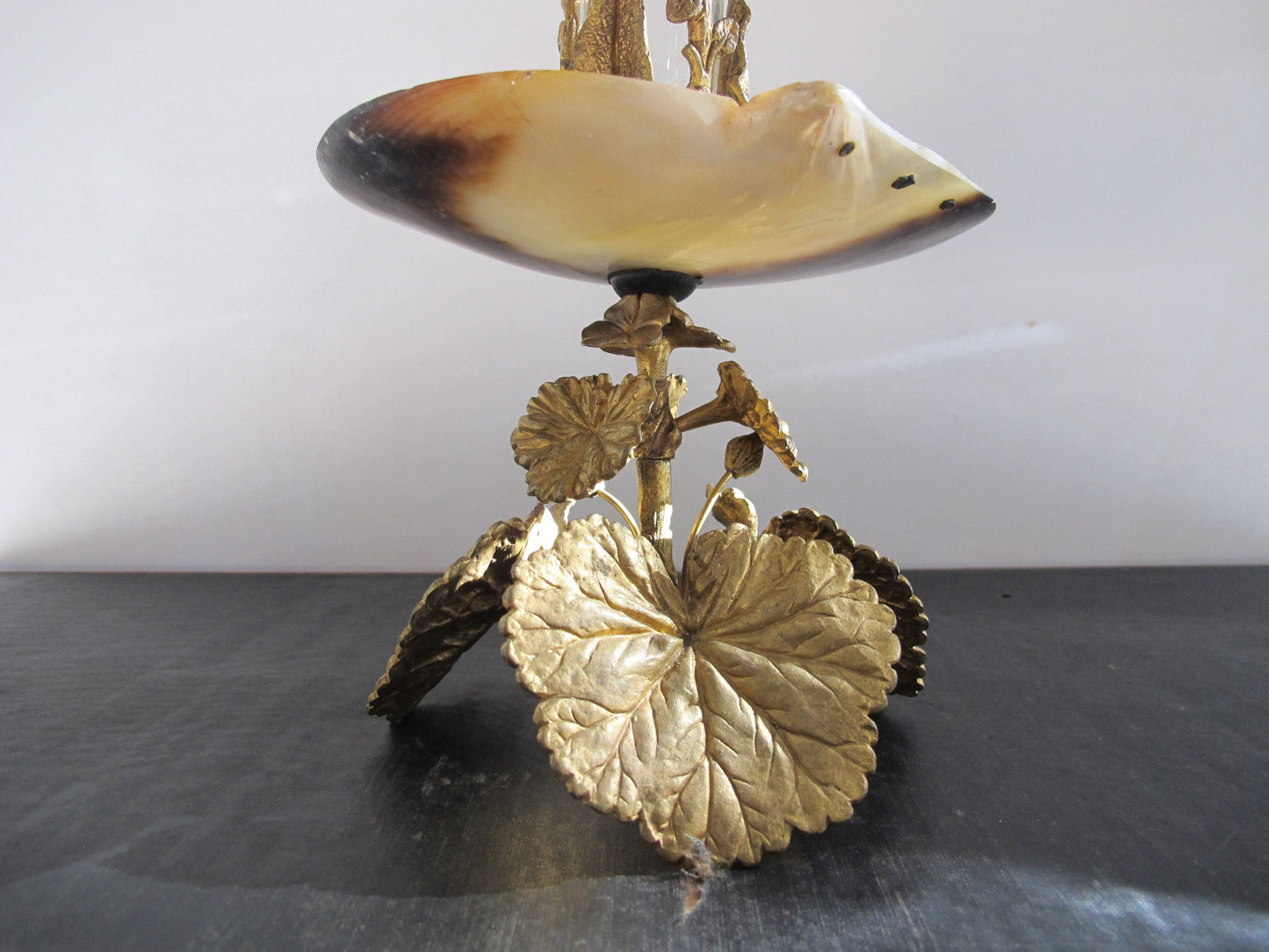 Epergne Victorian Centerpiece c. 1880 Plants Wildflowers Scallop Shell