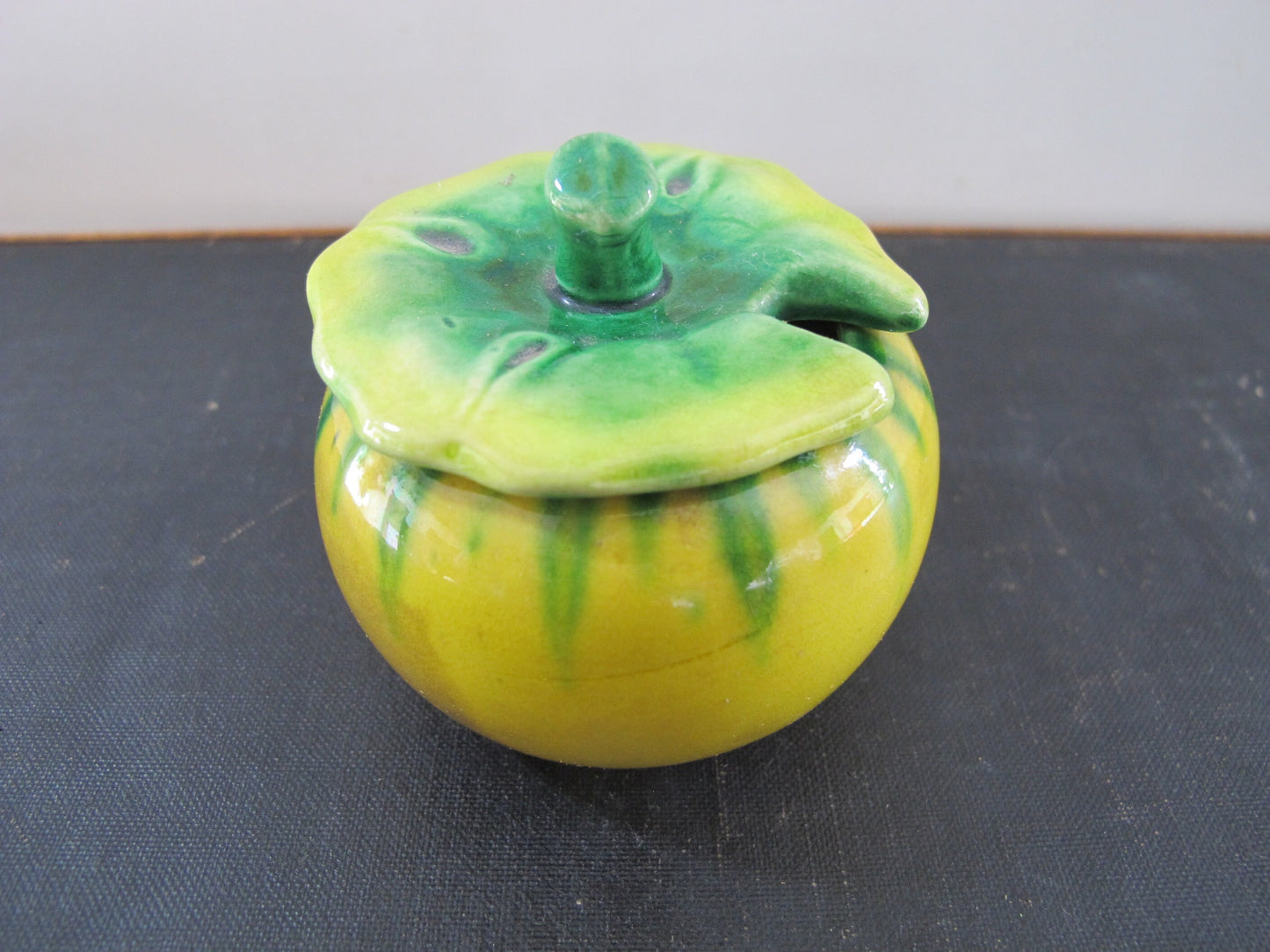 Chinese Earthenware Gourd Form Sauce Antique 1920s China Miniature