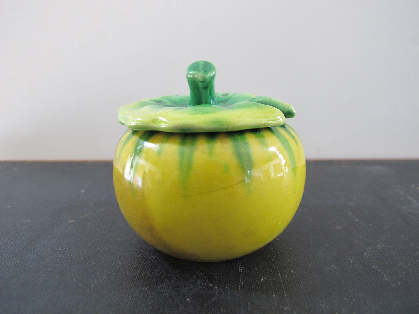 Chinese Earthenware Gourd Form Sauce Antique 1920s China Miniature