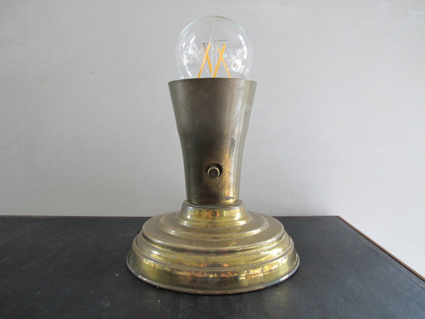 Lamp Light Fixture Brass Uplight 1950s 1960s