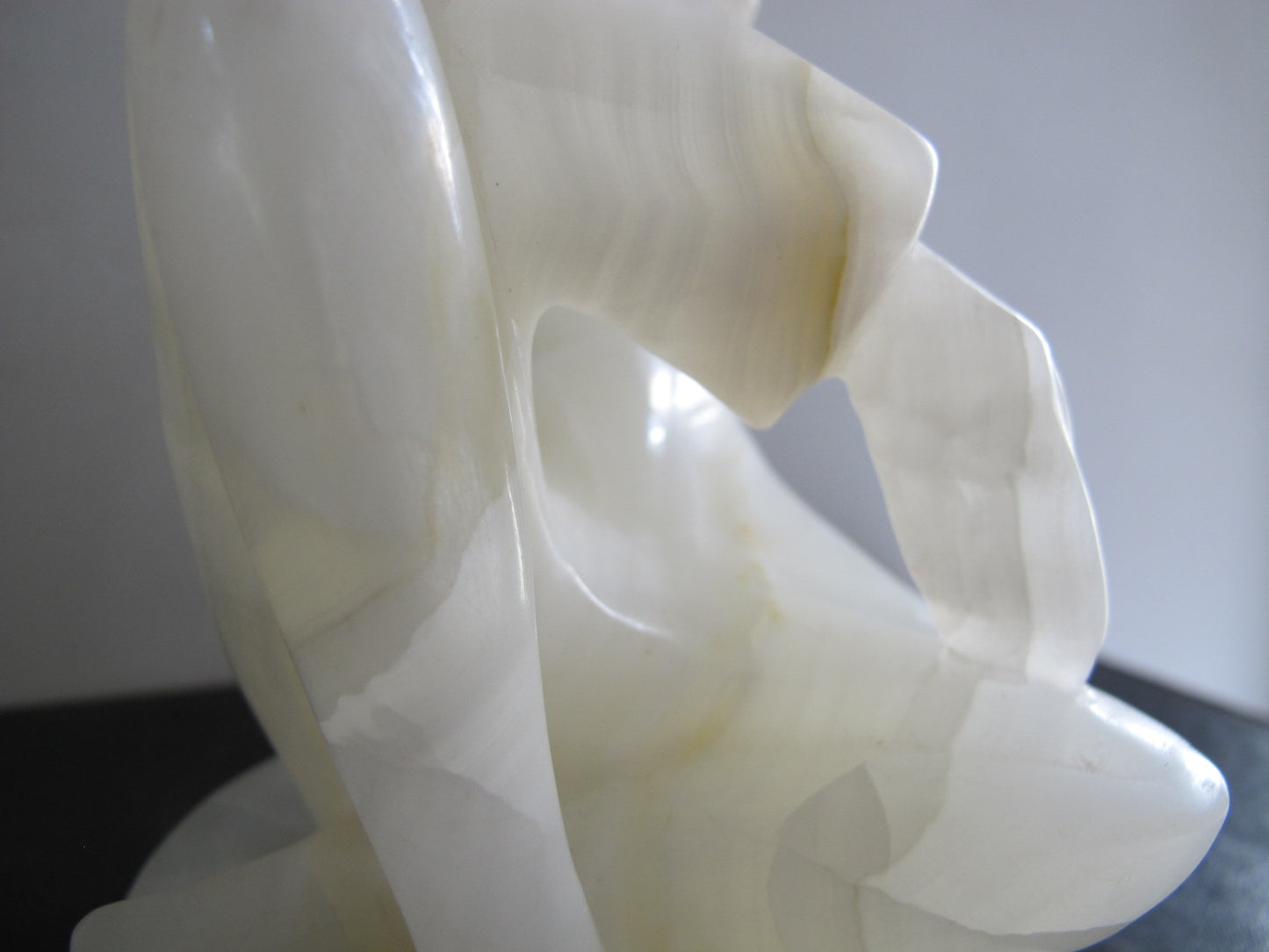 Sculpture Translucent White Alabaster Marble MCM Midcentury Italian Woman Abstract 1950s 1960s