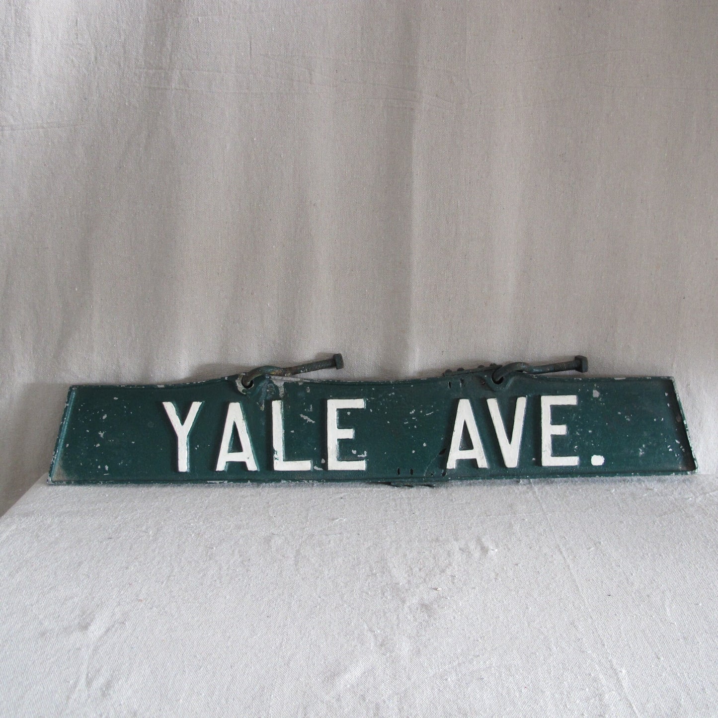 Yale Avenue Street Sign, Cast Zinc, c. 1940, period repair