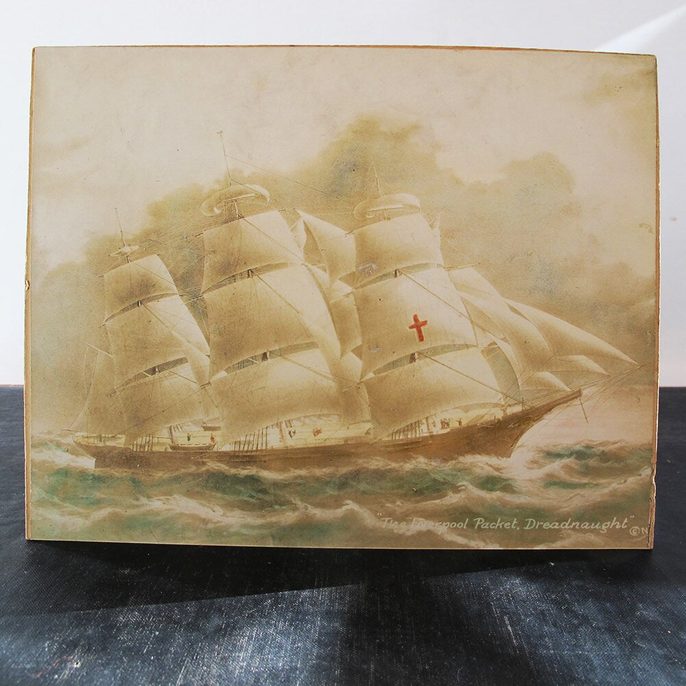 Schooner Photograph Liverpool Packet Clipper Ship Dreadnaught Clipper 1850 Photography Hand Tinted Photo