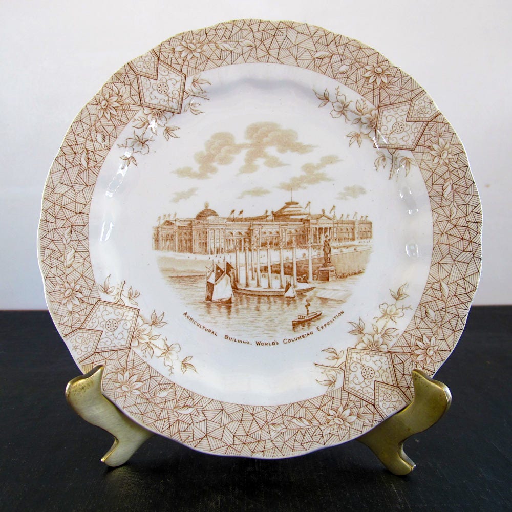 Wedgwood Plate World's Colombian Exposition 1893 Chicago Agricultural Building Victorian Devil in the White City