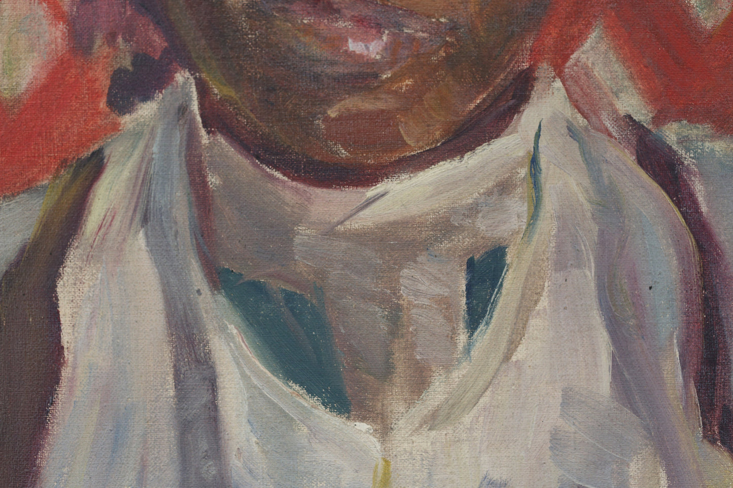 Ruth Bamberger Painting Black African Woman Culture Modernist Oil on Canvas Portrait Antique Art 1927 Paris Martinique Israel