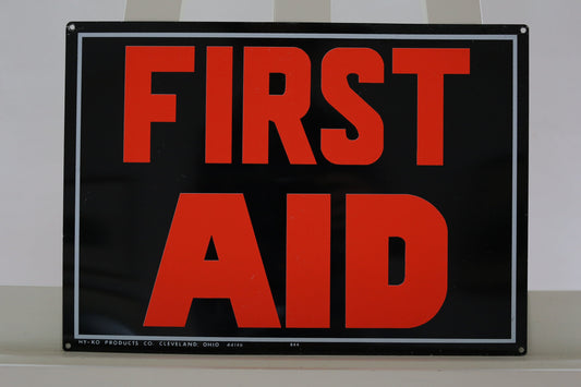 First Aid Vintage Metal Sign HY-KO Products Cleveland Aluminum