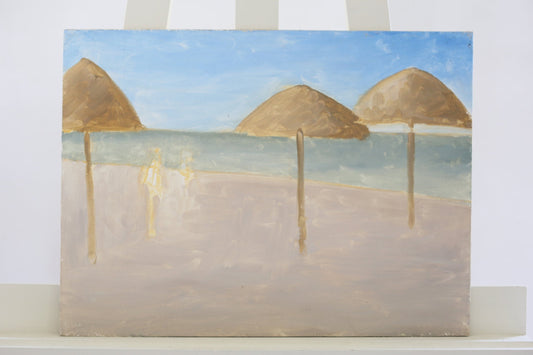 Oil Painting Florida Tropical Cabana Arthur Turcotte