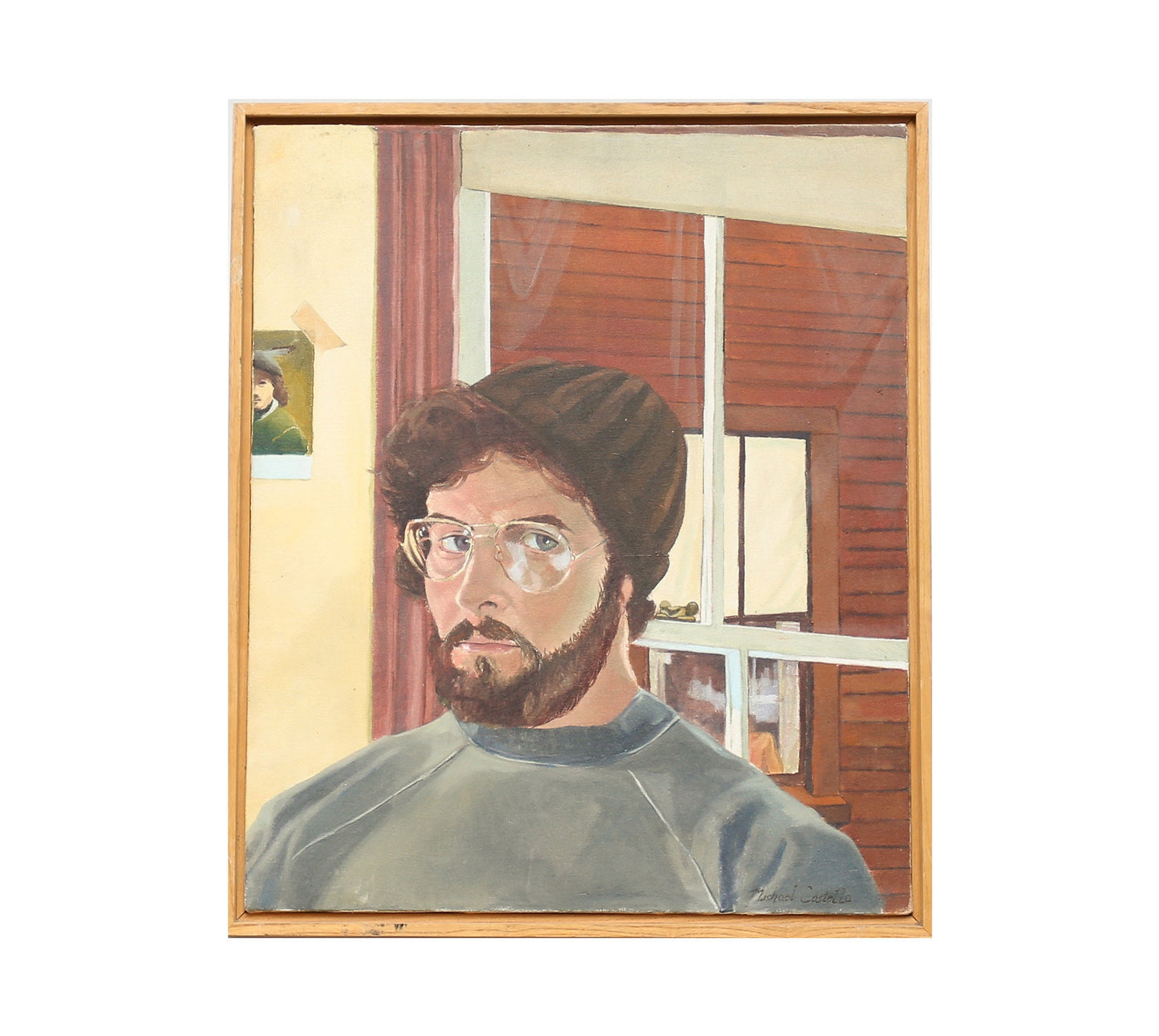 Michael Costello Painting Provincetown Self Portrait Oil on Canvas 1979 Cape Cod Artist