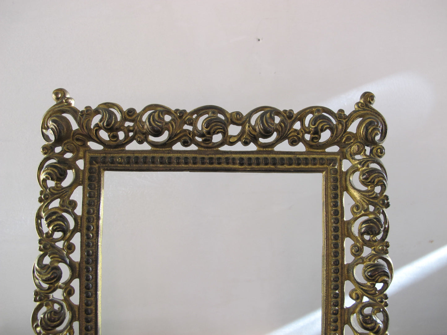 Frame Victorian Gilded Cast Iron Openwork Rococo Revival c. 1880 Original Surface Very Fine Casting