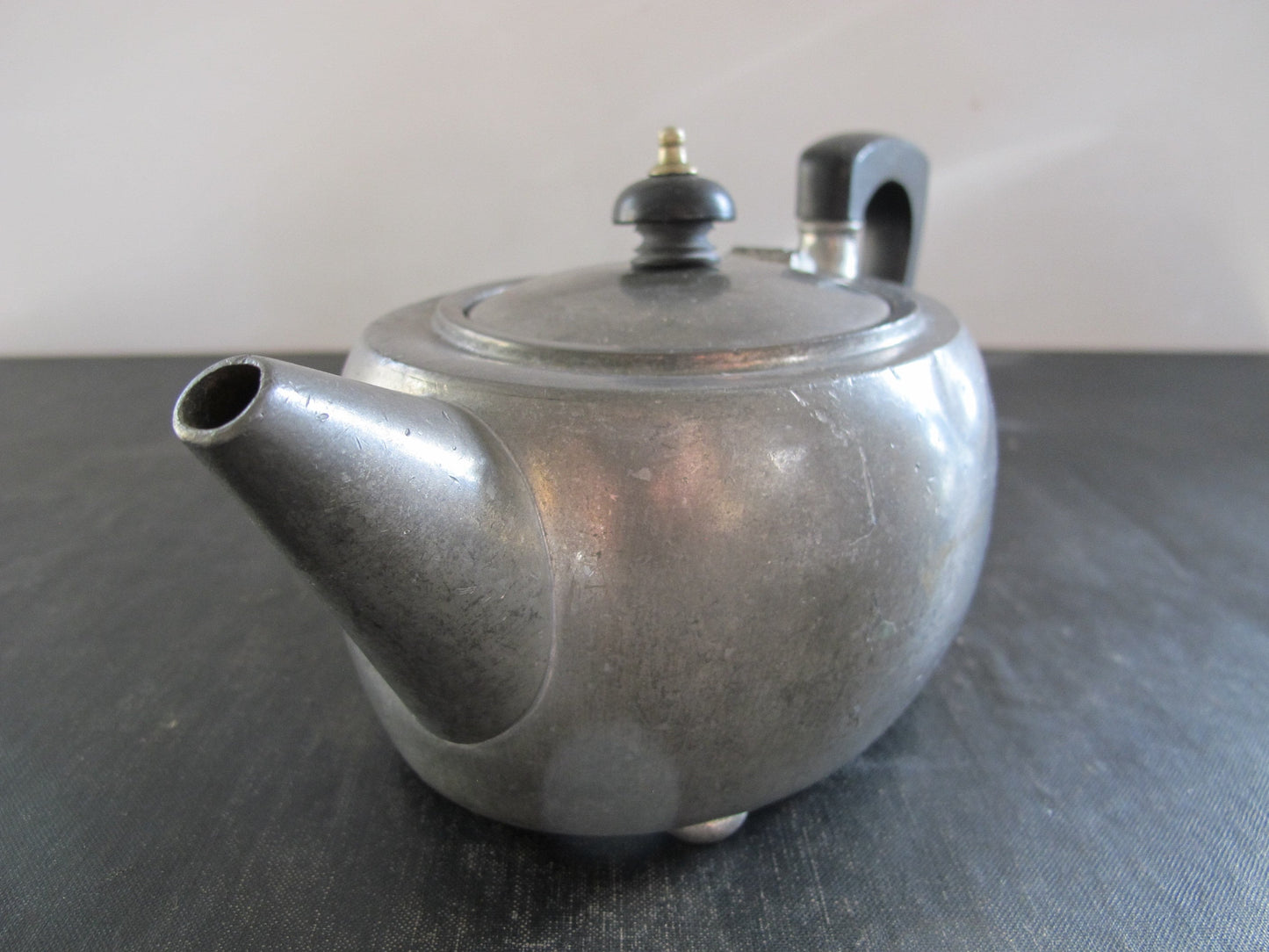 Liberty and Company Pewter Tea Set Teapot Creamer Sugar Edwardian Arts and Crafts