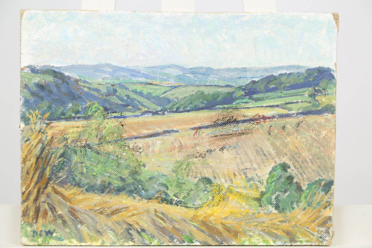 Painting Dorothy Whittington "Corn fields near Woodleigh" Landscape Fields