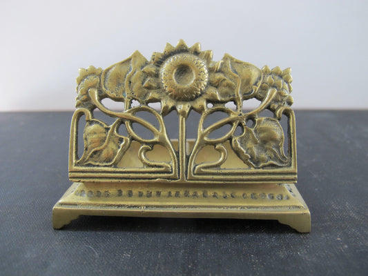 Stamp Holder Edwardian Art Nouveau Sunflowers Rampant over Sunflower Stamp holder